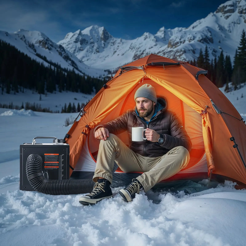 Dīzeļsildītājs 8 kW, 12/24 V, pārnēsājams ar Bluetooth vadību, tālvadības pulti, LCD ekrānu un 7 l tvertni