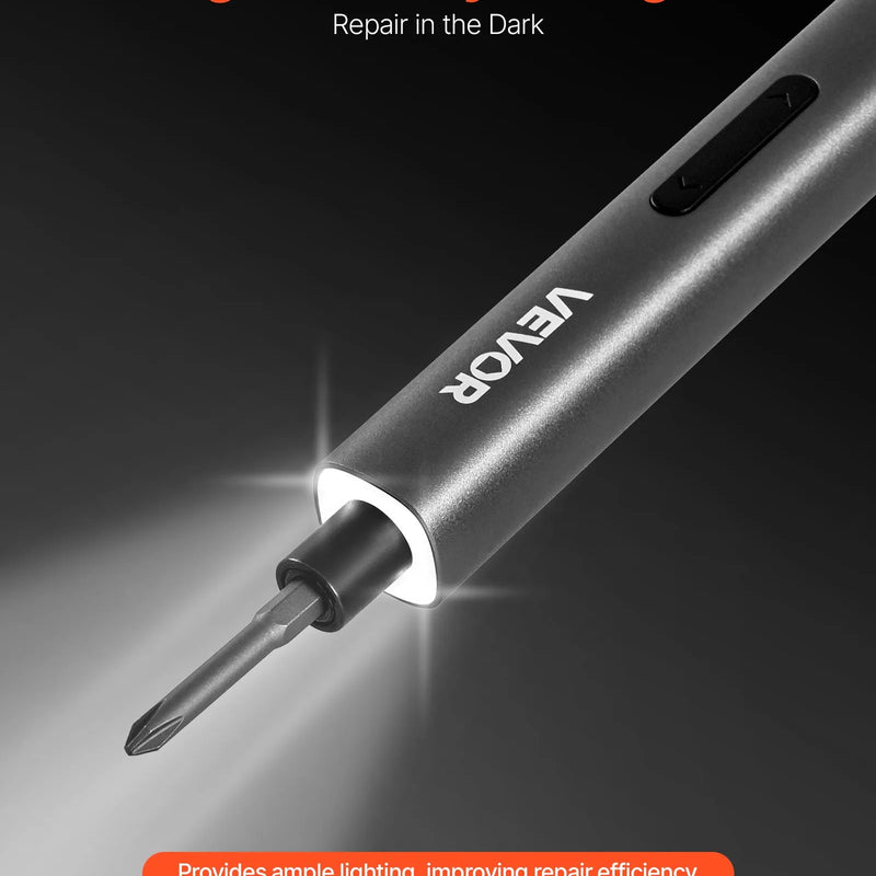 VEVOR elektriskais precīzais skrūvgriežu komplekts, mini elektriskais skrūvgriezis ar 52 magnētiskiem uzgaļiem no S2 tērauda, magnētiska uzglabāšanas kārba, LED apgaismojums, Type-C uzlāde elektronikas remontam