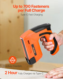 VEVOR bezvadu bradu naglotājs 2-in-1 (naglu un skavu pistole), 18 GA līdz 15 mm, ar 1000 skavām un 1000 naglām, akumulatora barošana, neslīdošs gumijots rokturis kokapstrādei, galdniecībai un DIY projektiem