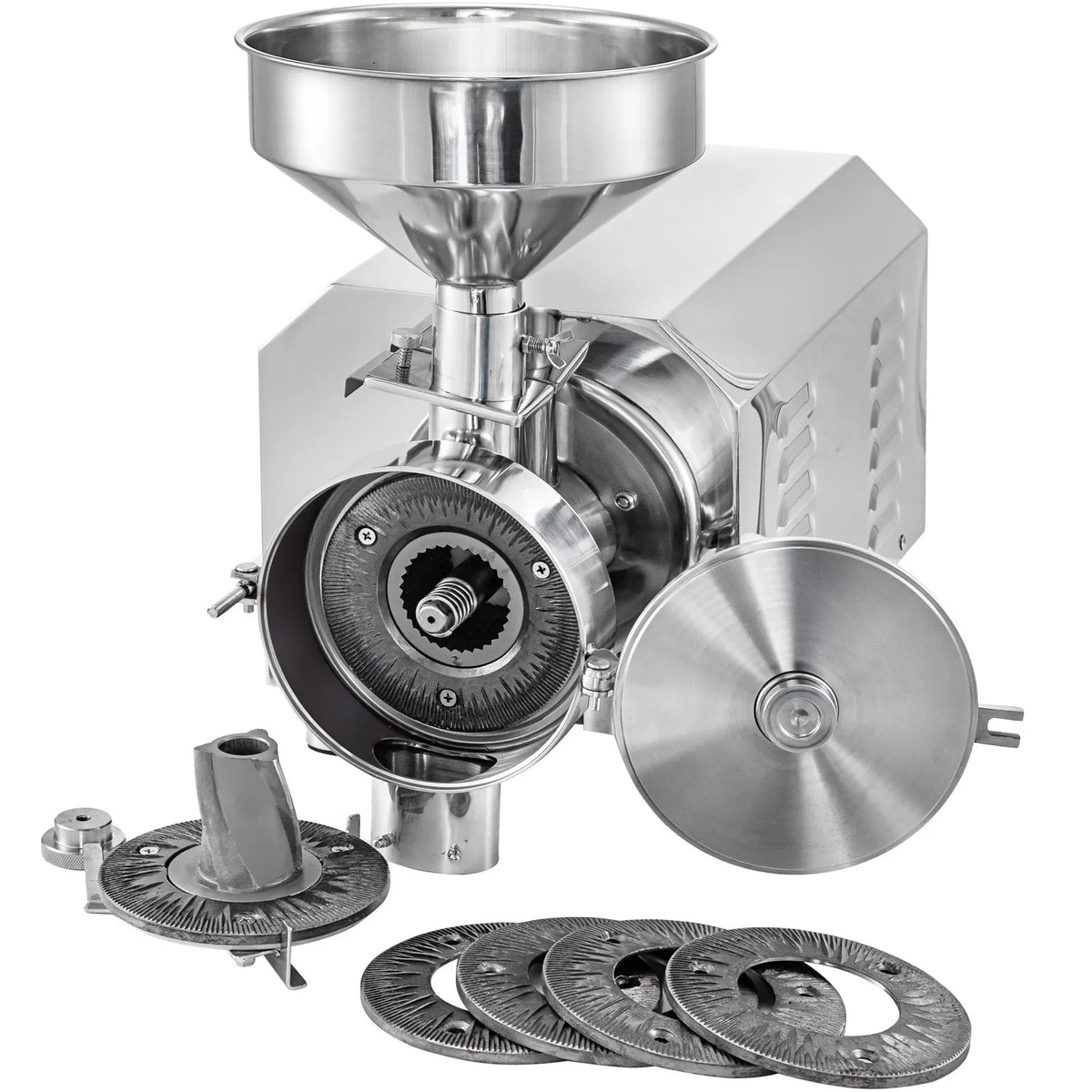 VEVOR Commercial Grain Mill 2.2 kW, 30–50 kg/h, 50 kg Capacity, Stainless Steel