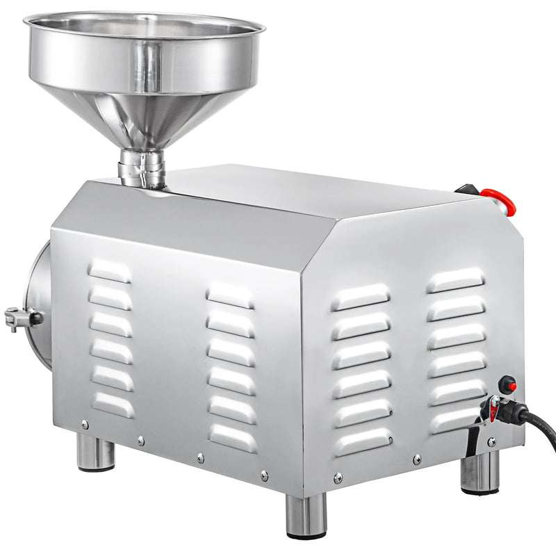 VEVOR 2,2 kW komerciālā graudu malšanas iekārta, elektriskās graudu dzirnaviņas ar jaudu 30–50 kg/h, 50 kg ietilpības pulvera malšanas iekārta no nerūsējošā tērauda, piemērota sausu graudu, sojas pupu, garšvielu un kafijas malšanai