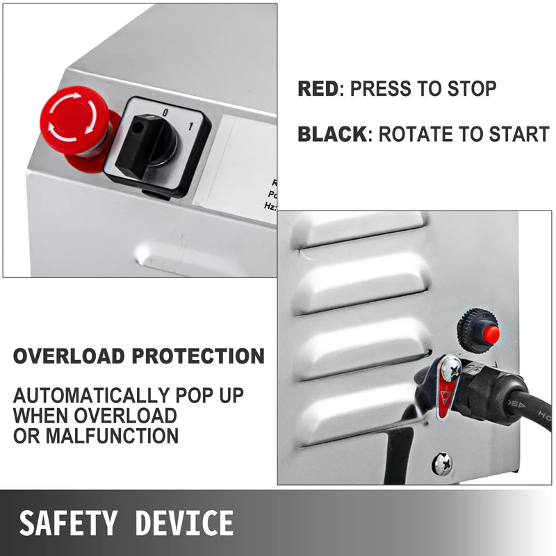 VEVOR 2,2 kW komerciālā graudu malšanas iekārta, elektriskās graudu dzirnaviņas ar jaudu 30–50 kg/h, 50 kg ietilpības pulvera malšanas iekārta no nerūsējošā tērauda, piemērota sausu graudu, sojas pupu, garšvielu un kafijas malšanai