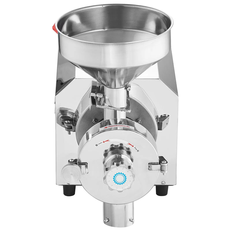 VEVOR komerciālais sojas un graudu dzirnavu malšanas aparāts, 2200 W nerūsējošā tērauda graudu dzirnavas, jauda 50 kg/h, piemērots kukurūzai, pipariem, sojai, zemesriekstiem un citiem graudiem