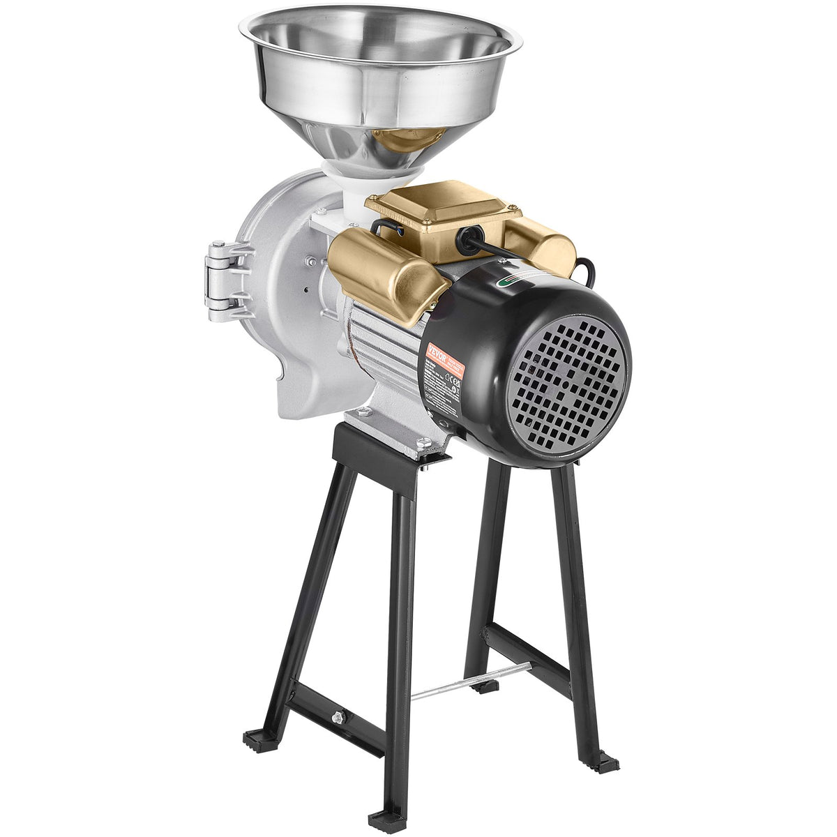 VEVOR Electric Grain Mill 3000 W with Hopper and Adjustable Fineness for Dry and Wet Grinding