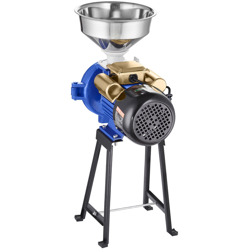 VEVOR elektriskās graudu dzirnaviņas, 3000 W garšvielu malšanas iekārta, komerciālā kukurūzas dzirnavu iekārta ar piltuvi, regulējamu rupjuma pakāpi, jaudīga miltu un graudaugu malšanas iekārta kviešiem un lopbarībai, sausās malšanas tipa