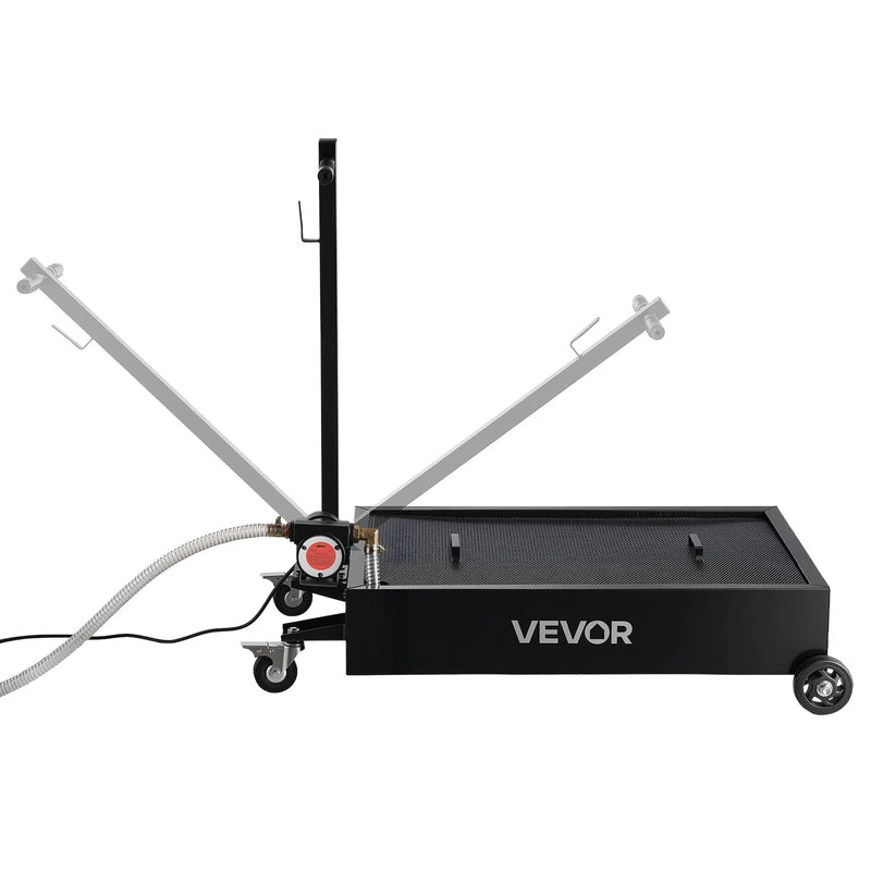 VEVOR zema profila pārvietojama eļļas noteces vanna, 56,8 l, ar elektrisko sūkni un 2,2 m šļūteni, hermētiska un korozijizturīga, piemērota automašīnām, SUV, kravas auto, motocikliem un ATV, metāla