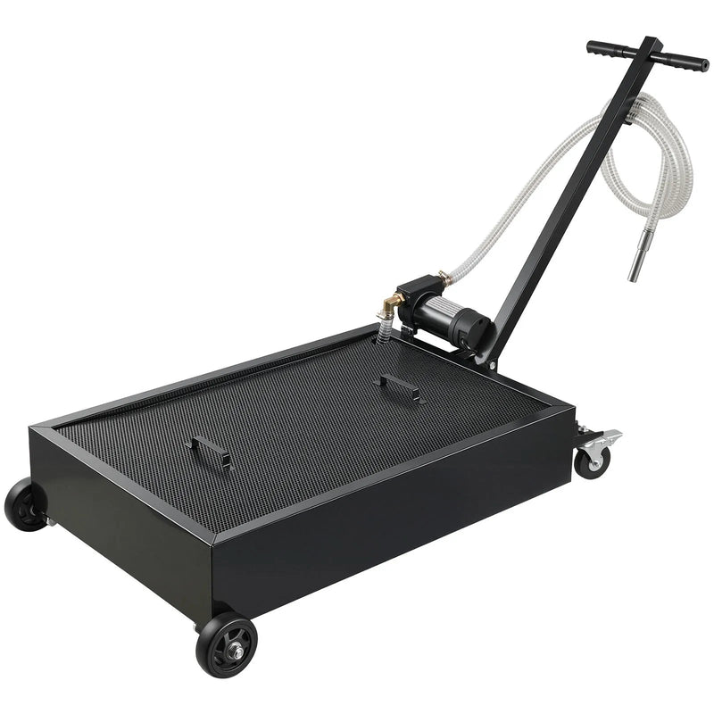 VEVOR zema profila pārvietojama eļļas noteces vanna, 56,8 l, ar elektrisko sūkni un 2,2 m šļūteni, hermētiska un korozijizturīga, piemērota automašīnām, SUV, kravas auto, motocikliem un ATV, metāla