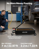 VEVOR zema profila pārvietojama eļļas noteces vanna, 56,8 l, ar elektrisko sūkni un 2,2 m šļūteni, hermētiska un korozijizturīga, piemērota automašīnām, SUV, kravas auto, motocikliem un ATV, metāla