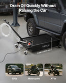 VEVOR zema profila pārvietojama eļļas noteces vanna, 56,8 l, ar elektrisko sūkni un 2,2 m šļūteni, hermētiska un korozijizturīga, piemērota automašīnām, SUV, kravas auto, motocikliem un ATV, metāla