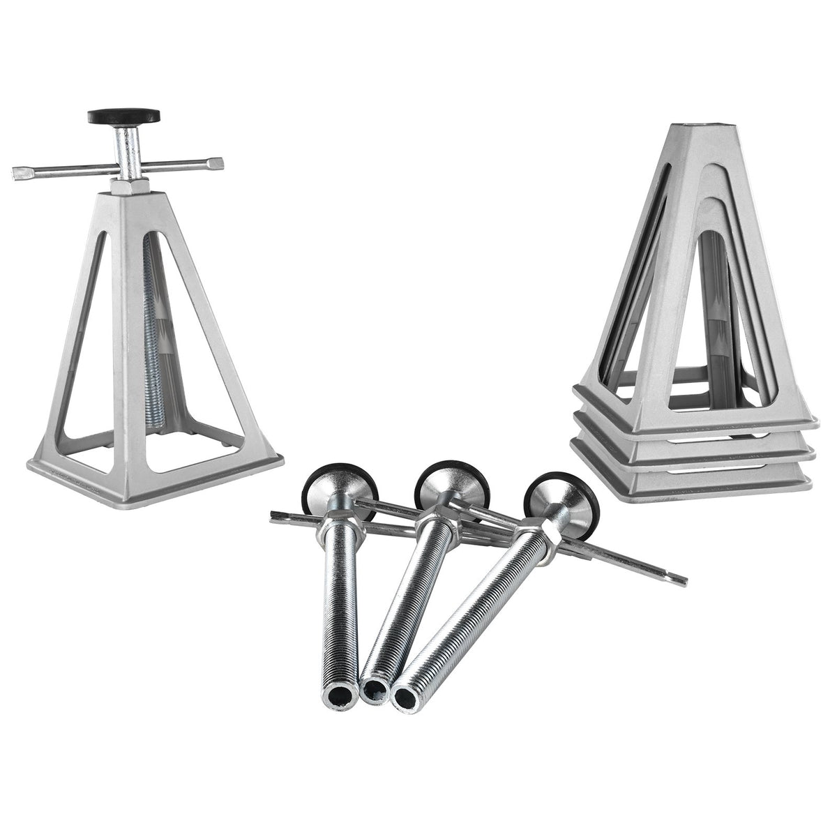 VEVOR RV Stabilisers, 4-Piece Aluminium RV Level Mounts, RV Levelling Jacks for Travel Trailers and Camping, Single Screw Mount Support Up to 6000 Lbs, Adjustable from 11 to 17 Inches