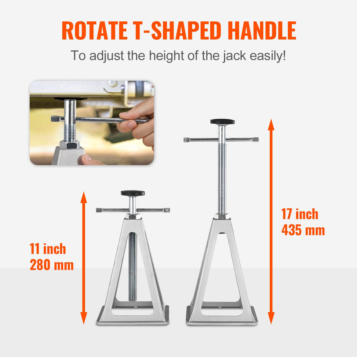 VEVOR RV Stabilisers, 4-Piece Aluminium RV Level Mounts, RV Levelling Jacks for Travel Trailers and Camping, Single Screw Mount Support Up to 6000 Lbs, Adjustable from 11 to 17 Inches