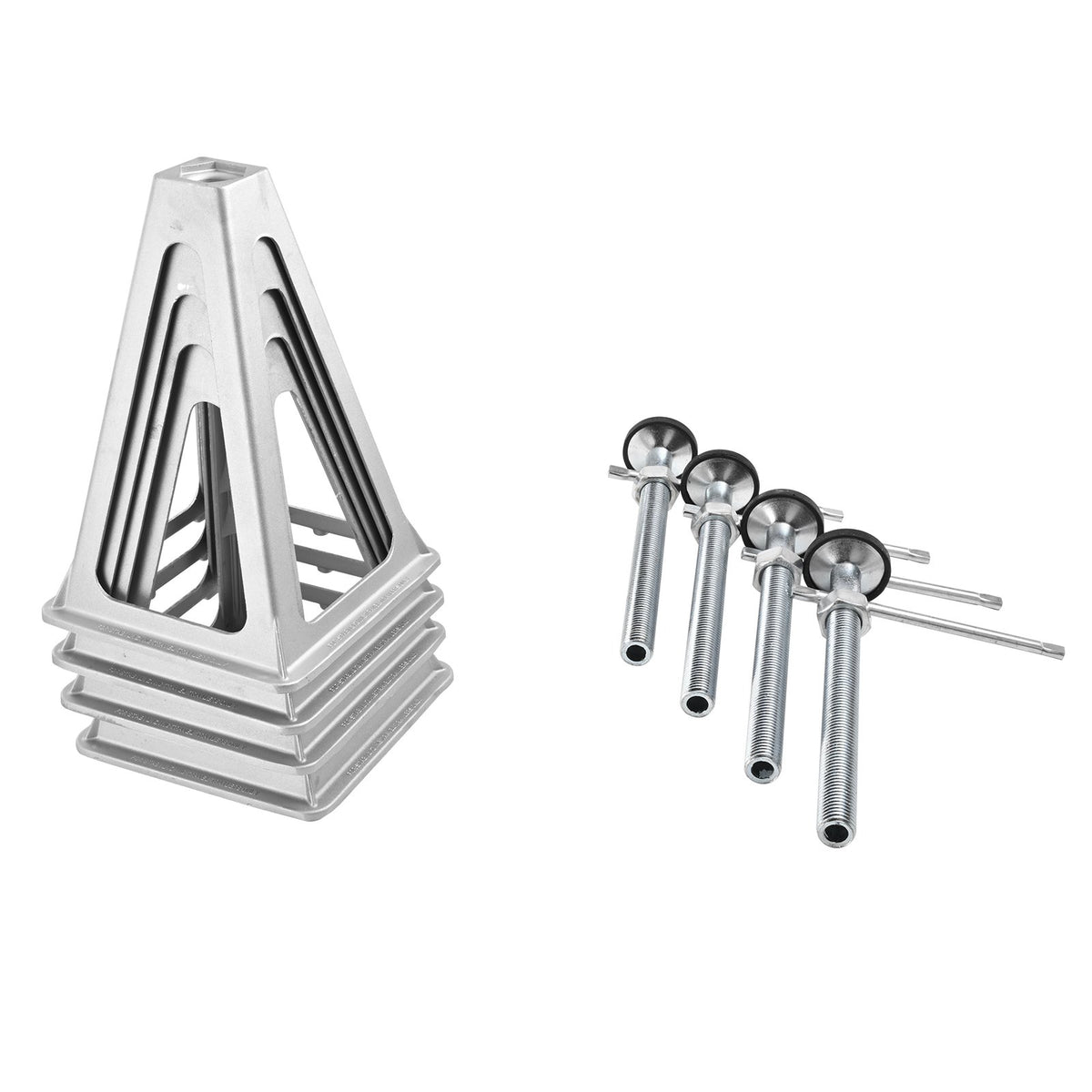 VEVOR RV Stabilisers, 4-Piece Aluminium RV Level Mounts, RV Levelling Jacks for Travel Trailers and Camping, Single Screw Mount Support Up to 6000 Lbs, Adjustable from 11 to 17 Inches