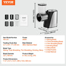 VEVOR электрическое напряжение, 250 Вт, с 5-ю разъёмами, нержавеющая сталь, продувка, увеличение и освещение