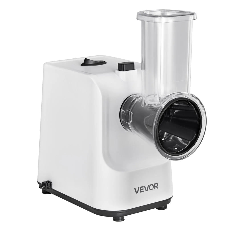 VEVOR elektriskā siera rīve un dārzeņu griezējs, 200 W, ar 5 uzgaļiem, nerūsējošā tērauda, augļiem, dārzeņiem un sieram