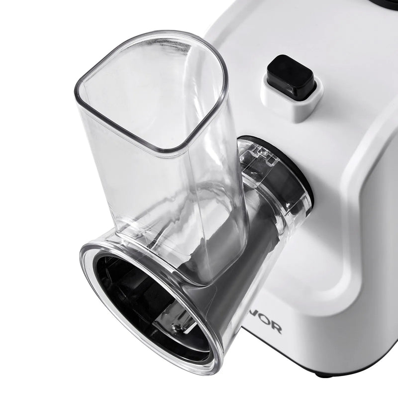 VEVOR elektriskā siera rīve un dārzeņu griezējs, 200 W, ar 5 uzgaļiem, nerūsējošā tērauda, augļiem, dārzeņiem un sieram