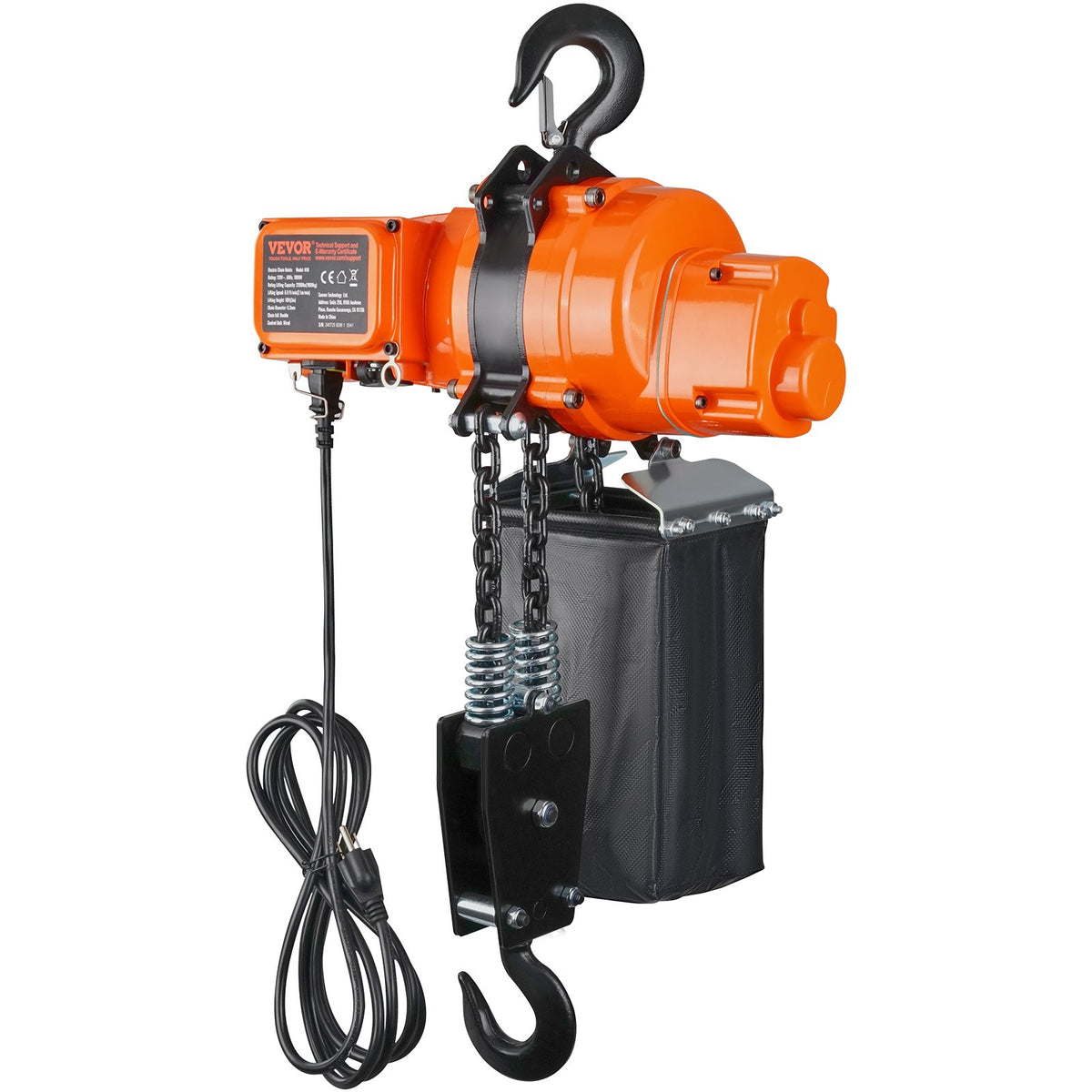 VEVOR Electric Chain Hoist, Single-Phase Lifting Hoist, 1000 kg Lifting Capacity, 3 m Lifting Height