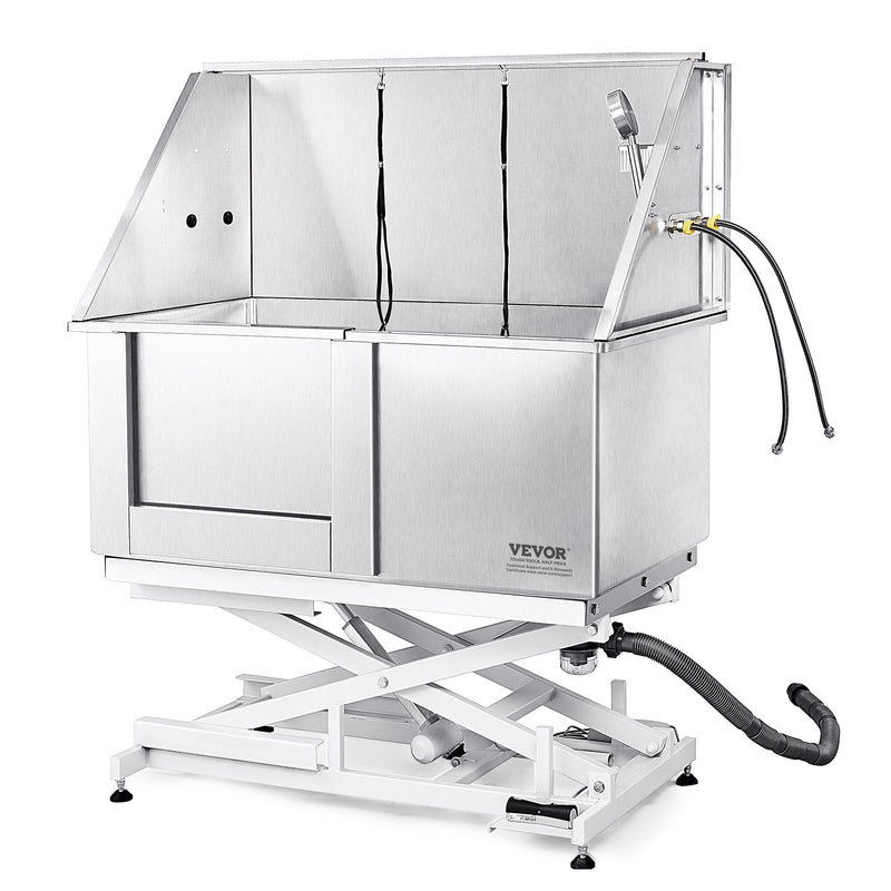 VEVOR 1,27 m elektriski regulējama augstuma suņu un kaķu kopšanas vanna