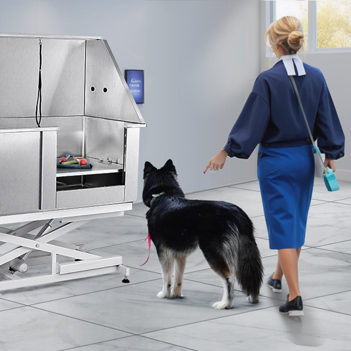 VEVOR Electric Lifting Pet Grooming Bath Tub with Adjustable Height, 127 cm