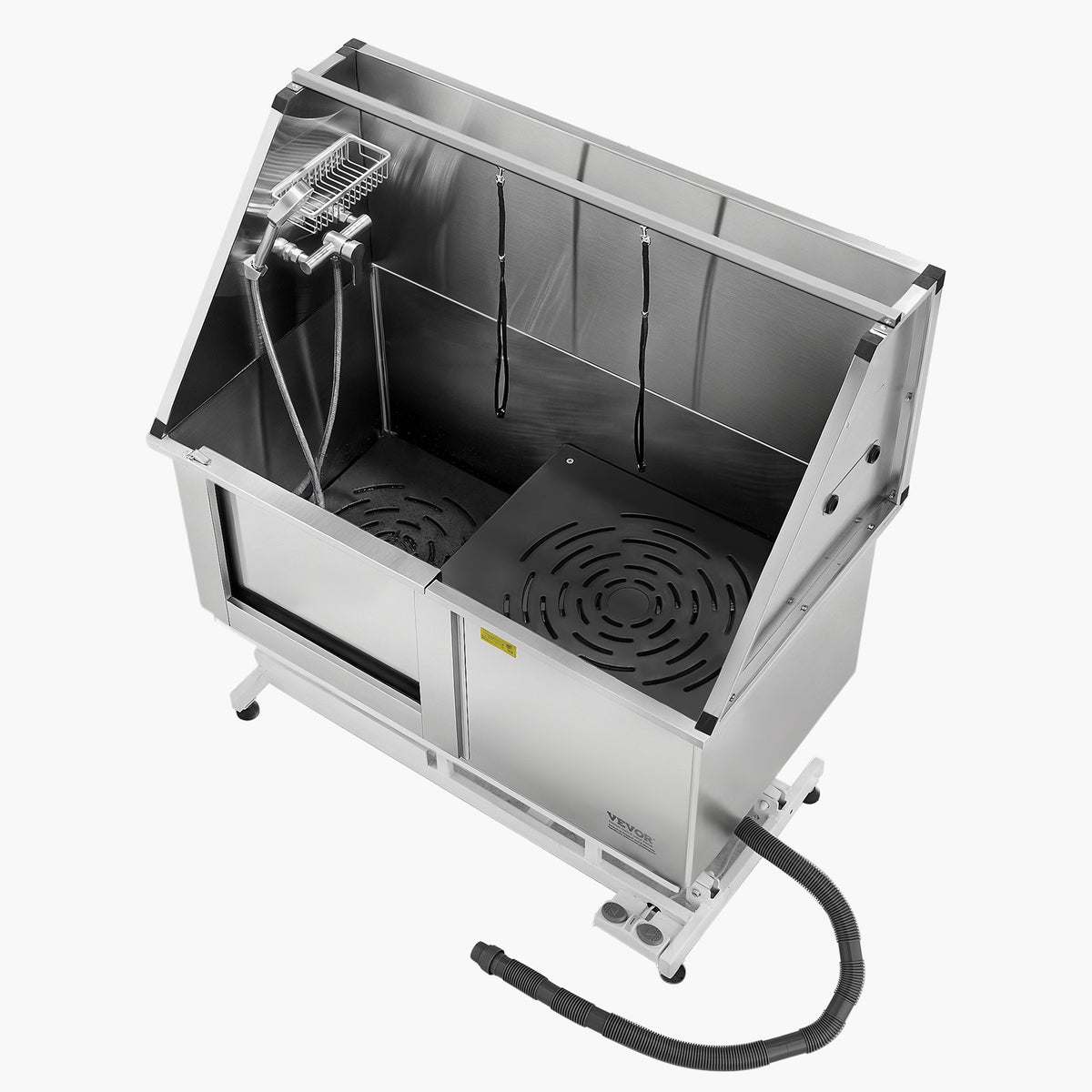 VEVOR Electric Lifting Stainless Steel Dog Grooming Bath Tub with Water Filter, 127 cm, Left Door