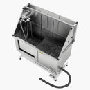 VEVOR 127 cm elektriski regulējama nerūsējošā tērauda suņu kopšanas vanna ar ūdens filtru (kreisā puse)