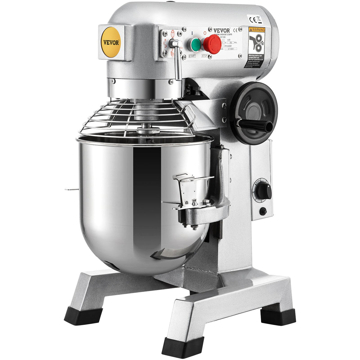 VEVOR Commercial Stand Mixer 15 L, 850 W, 3 Speeds, with Hook, Whisk and Paddle