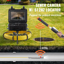 VEVOR kanalizācijas kamera cauruļu inspekcijai ar 512 Hz raidītāju, 22,9 cm 720p ekrāns, 50 m kabelis.
