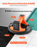 VEVOR elektriskais vakuuma piesūceknis 203 mm, stikla un flīžu pacēlājs ar digitālo displeju vakuuma jaudai un akumulatora līmenim, maksimālā celtspēja 200 kg, piemērots flīzēm un granītam, 1 gab.