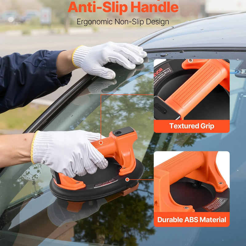 VEVOR elektriskais vakuuma piesūceknis 203 mm, stikla un flīžu pacēlājs ar digitālo displeju vakuuma jaudai un akumulatora līmenim, maksimālā celtspēja 200 kg, piemērots flīzēm un granītam, 1 gab.