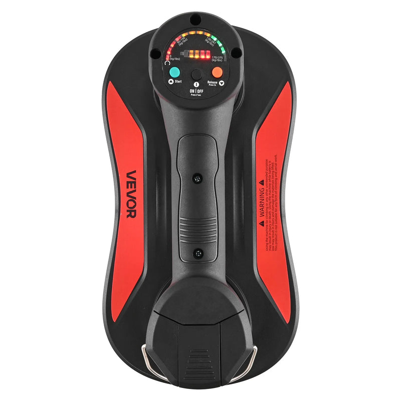 VEVOR elektriskais vakuuma piesūceknis, maksimālā celtspēja 170 kg, stikla pacēlājs ar digitālo displeju, lieljaudas piesūcekņa instruments flīžu, granīta, koka, bruģa, ģipškartona un logu celšanai