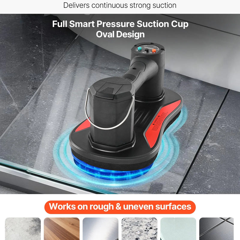 VEVOR elektriskais vakuuma piesūceknis, maksimālā celtspēja 170 kg, stikla pacēlājs ar digitālo displeju, lieljaudas piesūcekņa instruments flīžu, granīta, koka, bruģa, ģipškartona un logu celšanai