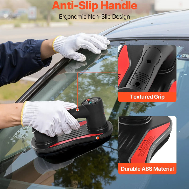 VEVOR elektriskais vakuuma piesūceknis, maksimālā celtspēja 170 kg, stikla pacēlājs ar digitālo displeju, lieljaudas piesūcekņa instruments flīžu, granīta, koka, bruģa, ģipškartona un logu celšanai