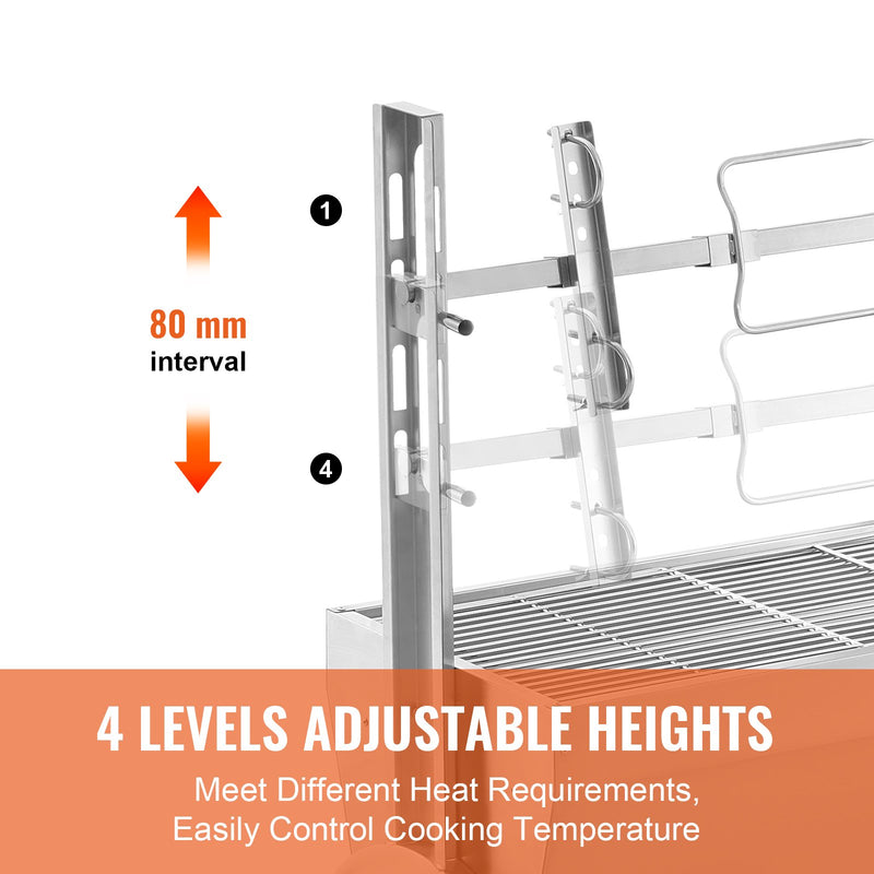 VEVOR rotējošais grils - 52W elektriskais cepšanas grils cūkai, jēram un vistai, maksimālā slodze 90 kg