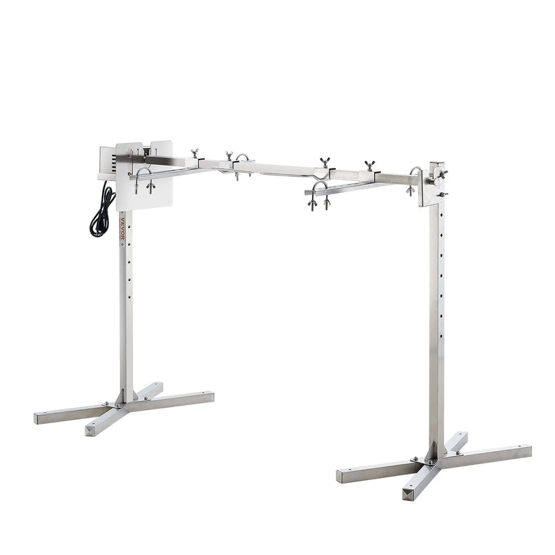 VEVOR 116,8 cm elektrisks BBQ rotējošais grila komplekts, nerūsējošā tērauda grils, cūkai vai jēram līdz 59,9 kg