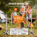 VEVOR 116,8 cm elektrisks BBQ rotējošais grila komplekts, nerūsējošā tērauda grils, cūkai vai jēram līdz 59,9 kg