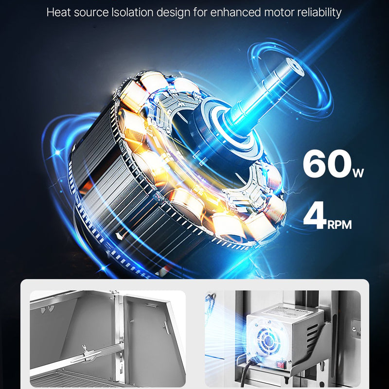 VEVOR rotējošais grils – 60W elektriskais cepšanas grils cūkai, jēram un vistai, MAX slodze 130 kg