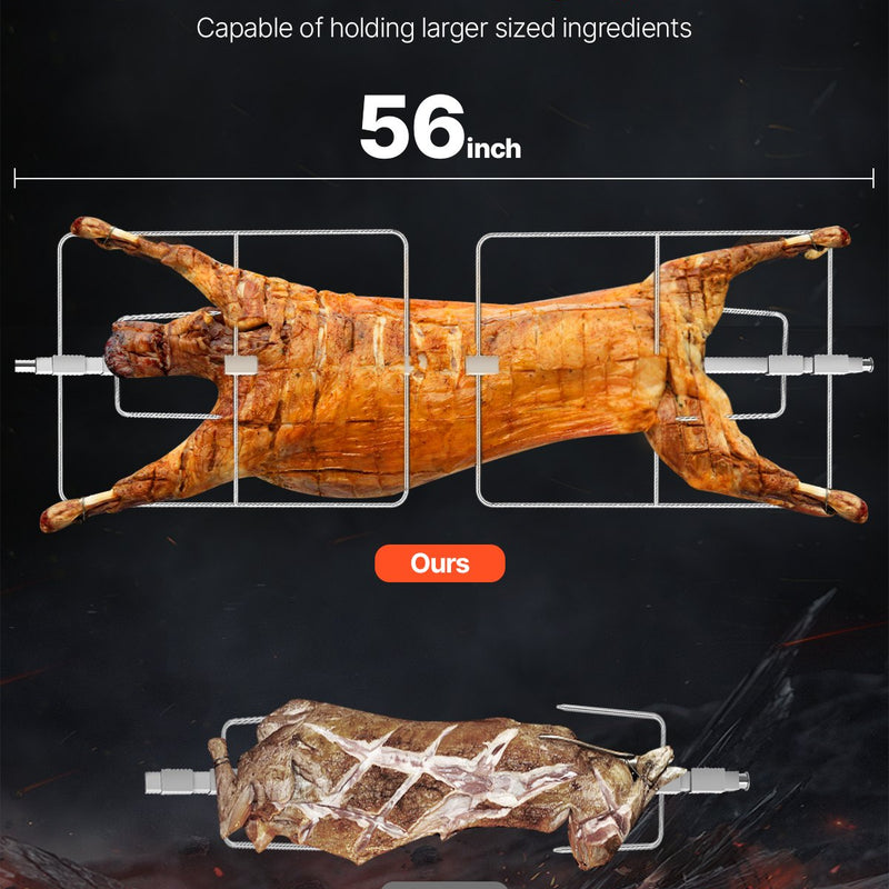 VEVOR rotējošais grils – 60W elektriskais cepšanas grils cūkai, jēram un vistai, MAX slodze 130 kg