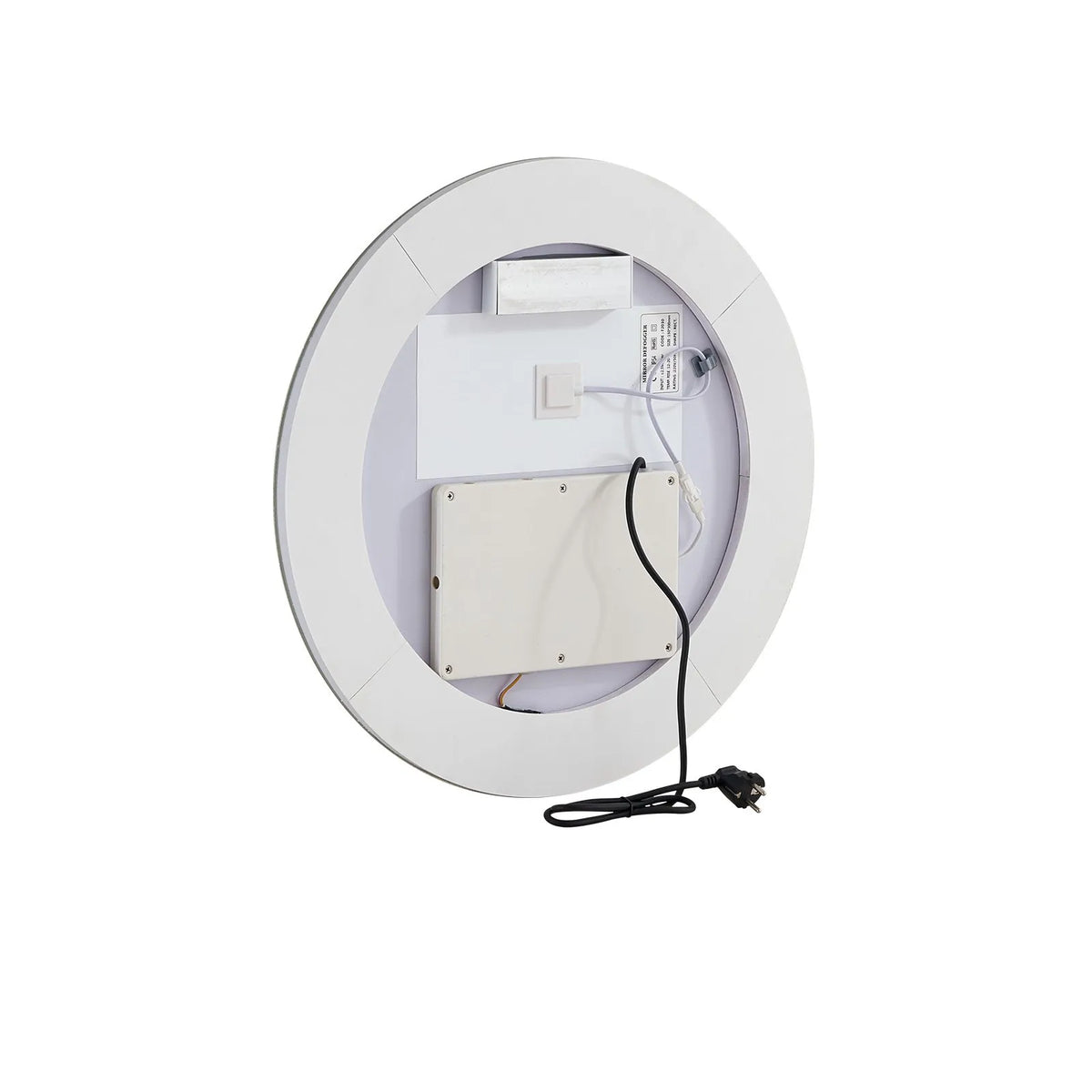 VEVOR LED Bathroom Mirror, 60 cm Round LED Wall Mirror with Front and Back Lighting, Anti-Fog Function and Memory, Dimmable 3 Colour Temperature Lighting