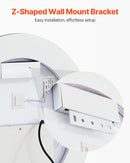 VEVOR LED vannas istabas spogulis, 60 cm apaļš LED sienas spogulis ar priekšējo un aizmugurējo apgaismojumu, pretaizsvīšanas funkciju un atmiņu, bezpakāpju 3 krāsu temperatūras regulējams apgaismojums