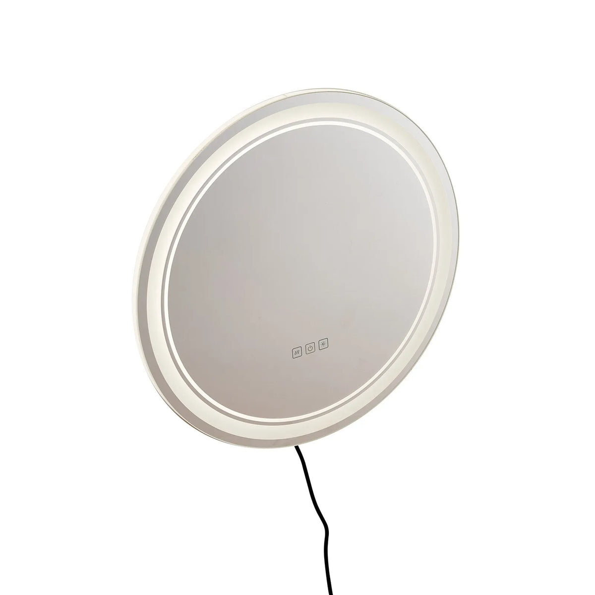 VEVOR LED Bathroom Mirror, 60 cm Round LED Wall Mirror with Front and Back Lighting, Anti-Fog Function and Memory, Dimmable 3 Colour Temperature Lighting