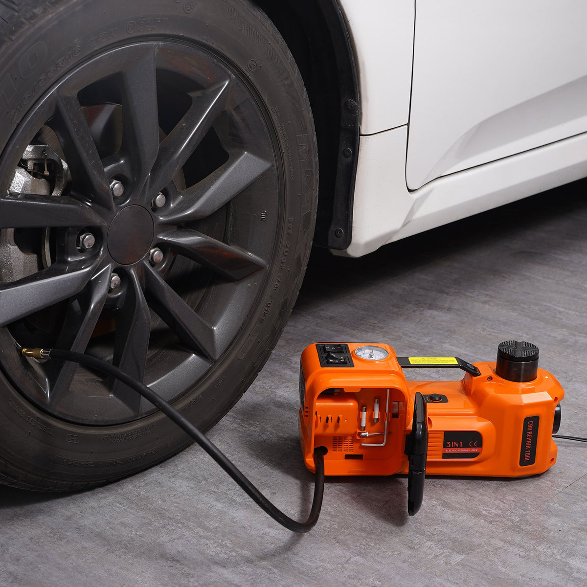 VEVOR Electric Hydraulic Car Floor Jack 5 Tonne 12V with Built-in Tyre Pump