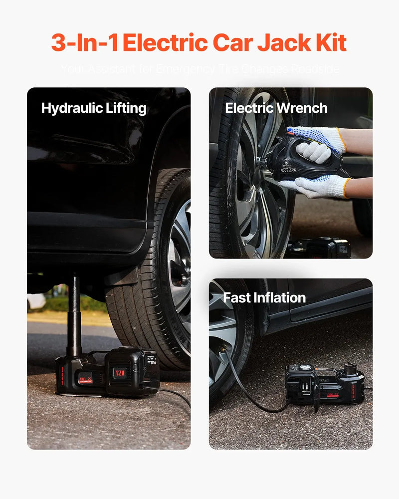 Elektriskais auto domkrats 5 t komplekts ar elektrisko triecienatslēgu