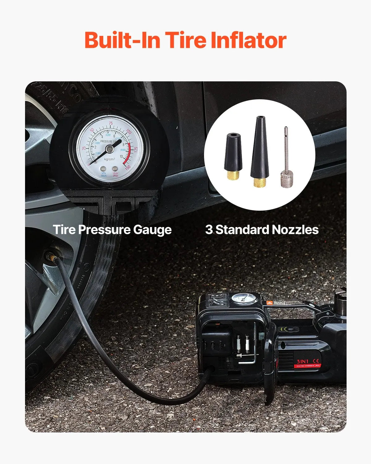 Elektriskais auto domkrats 5 t komplekts ar elektrisko triecienatslēgu