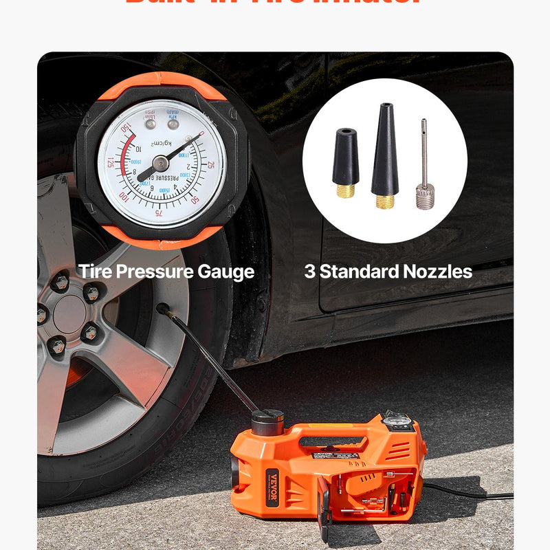 VEVOR Regulējams elektriskais automašīnas domkrats 5 tonnas, komplekts ar āmuru