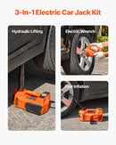 VEVOR Elektriskais automašīnas domkrats 5 tonnas, komplekts ar elektrisko triecienatslēgu
