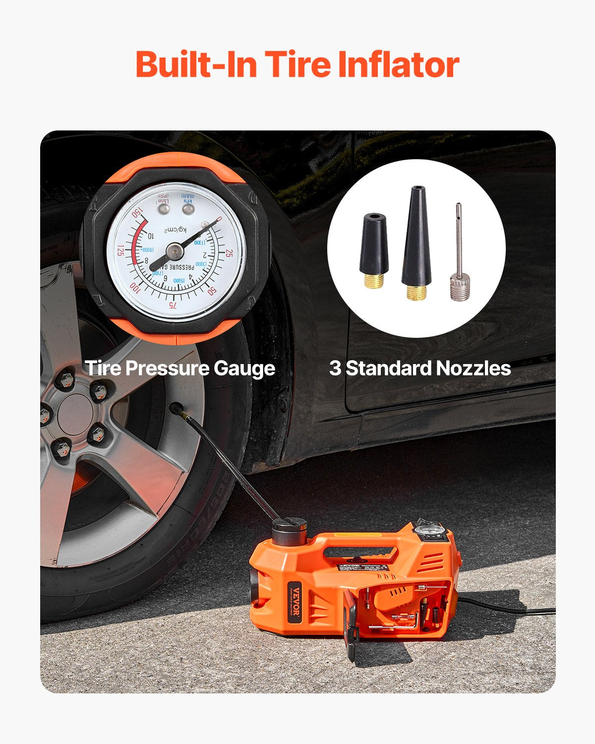 VEVOR Electric Car Jack 5 Tonnes, Kit with Electric Impact Wrench