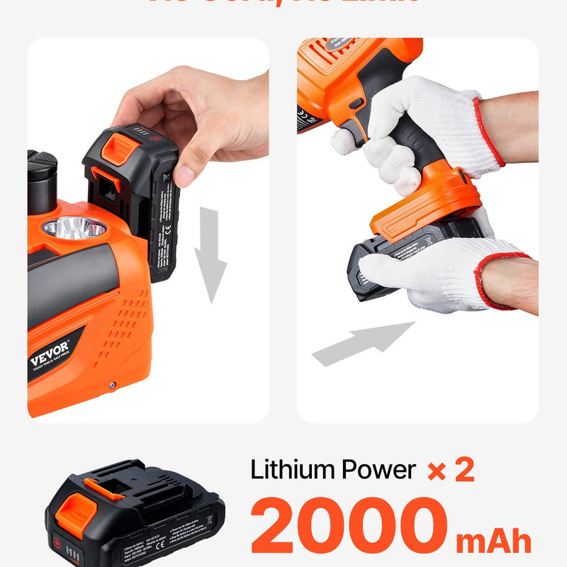 VEVOR Elektriskais automašīnas domkrats 5 tonnas Portatīvais komplekts ar tālvadības pulti