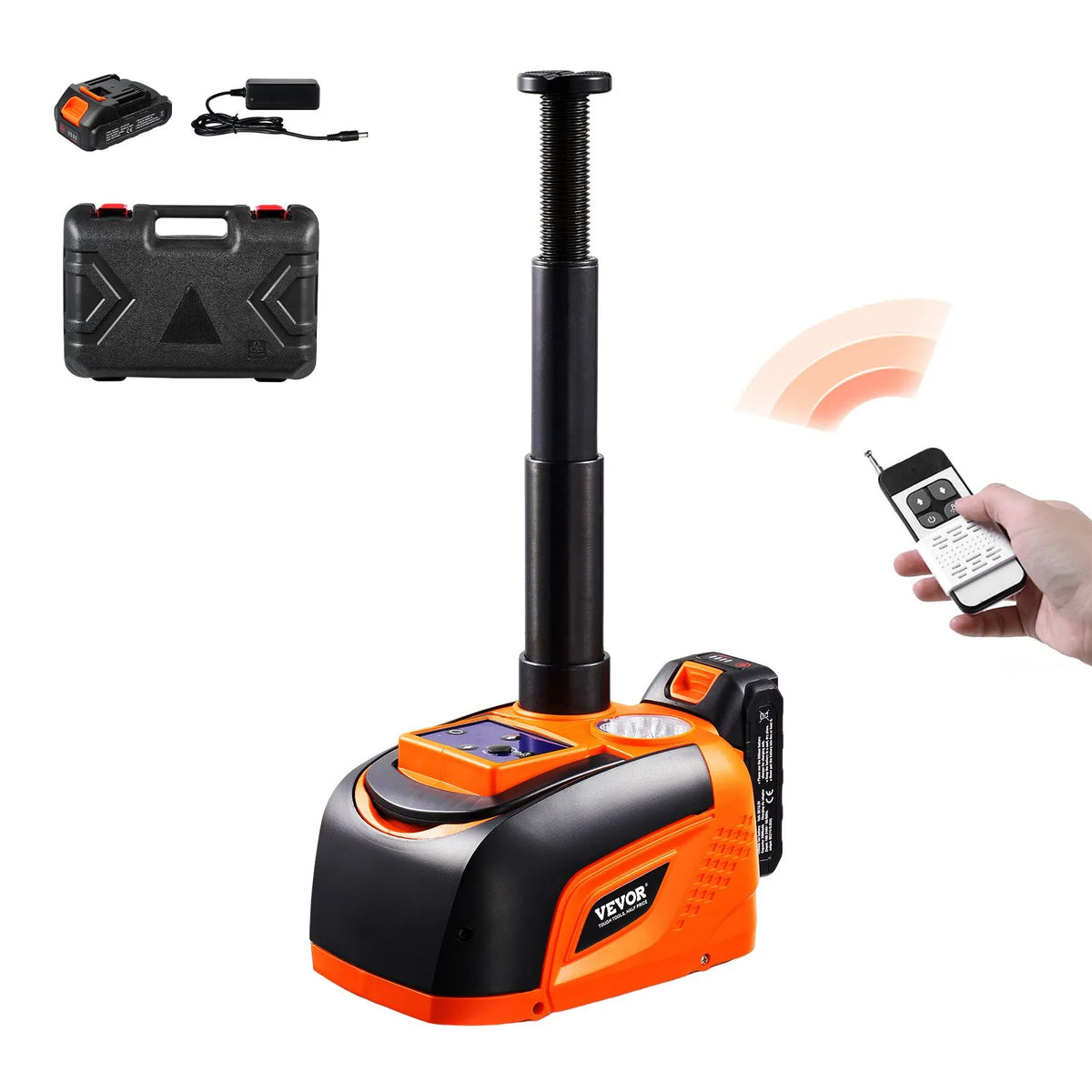 VEVOR Electric Car Jack, 5 Tonne, Adjustable Electric Scissor Jack with LED Light and Remote Control, Portable Kit for Sedans, SUVs and Trucks