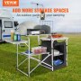 VEVOR Camping Kitchen Table – Foldable Portable Cooking Table with 1 Cabinet and Wind Shield