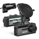 VEVOR auto videoreģistrators priekšējai un aizmugurējai kamerai 4K + 1080p, 32 GB karte komplektā, dubultkanālu kamera ar GPS, G - sensoru, 129°/125° skata leņķi, 80,8 mm ekrānu, ciklisko ierakstu un stāvvietas režīmu - ZEMLETES.LV