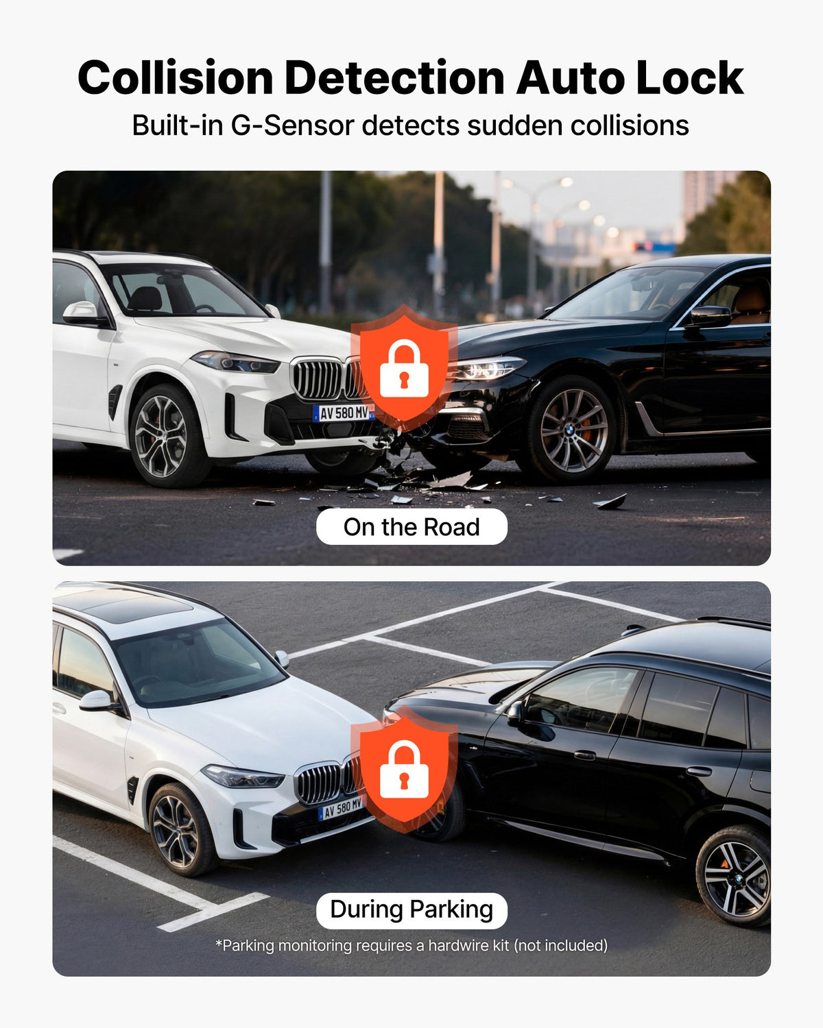 VEVOR auto videoreģistrators priekšējai un aizmugurējai kamerai 4K + 1080p, 32 GB karte komplektā, dubultkanālu kamera ar GPS, G - sensoru, 129°/125° skata leņķi, 80,8 mm ekrānu, ciklisko ierakstu un stāvvietas režīmu - ZEMLETES.LV